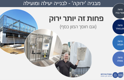 כלכלה ומועילות בבניה ירוקה